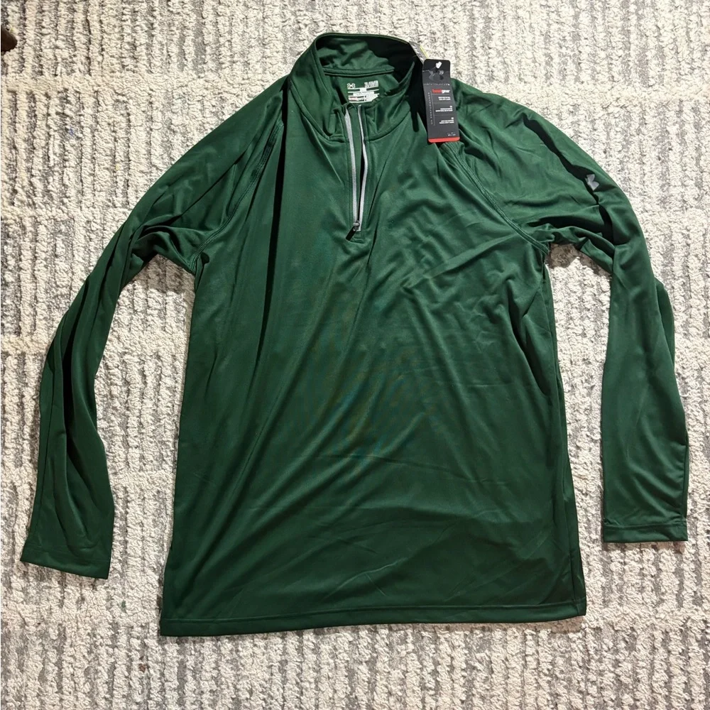 NWT Under Armour dark green long sleeve athletic top shirt size XL - Picture 2 of 5